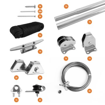 Katrol bevestigingsset harmonicadoek 2.00 meter
