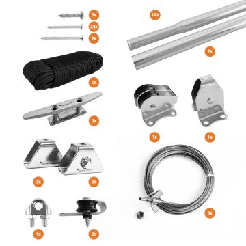 Katrol bevestigingsset harmonicadoek 2.90 meter