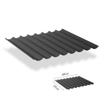 Harmonicadoek incl. bevestigingsset 3.70x6.00 - Carbon Black