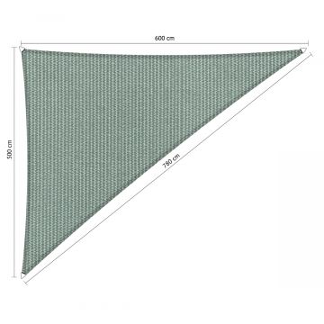 Schaduwdoek driehoek 90° 5,00x6,00x7,80 meter