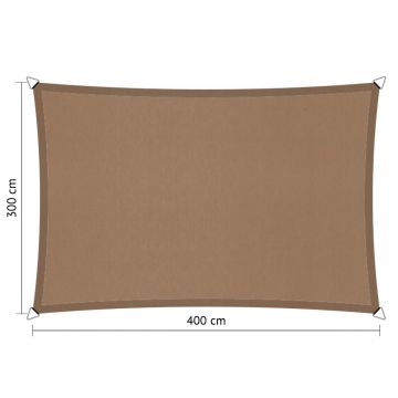 Schaduwdoek rechthoek 3,00x4,00 meter waterdicht