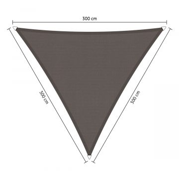Schaduwdoek driehoek 3,00x3,00x3,00 meter waterdicht